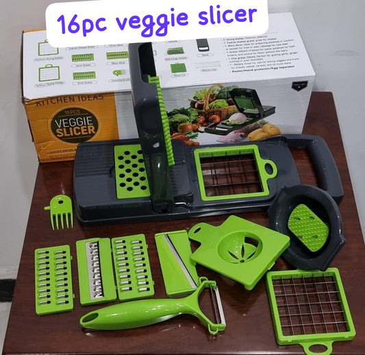 14pcs/set, Chopper, Multi-functional Vegetable Cutter, Handle Food Grater, Fruit Slicer Container