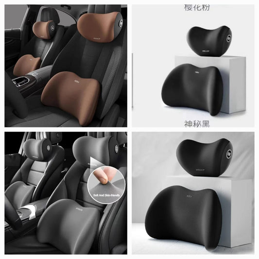 2 Pieces Memory Foam Car Headrest Lumbar Support.